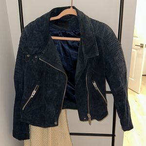 🛍️✨ Blank NYC Navy Blue Moto Jacket | Size Medium | Accepting Offers! 🧥💙